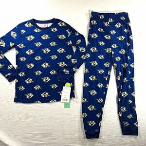 NHL Nashville Predators Youth 2-Piece Long Sleeve Pajama Set Blue 10-12
